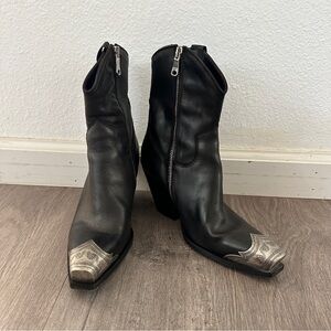 Free People Brayden Vero Cuoio Black Leather Western Boot